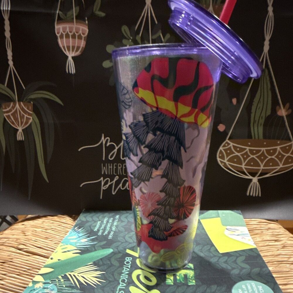 Starbucks Lilac Holo Jellyfish & Parasols 24oz Venti Cold Cup Tumbler, 2022